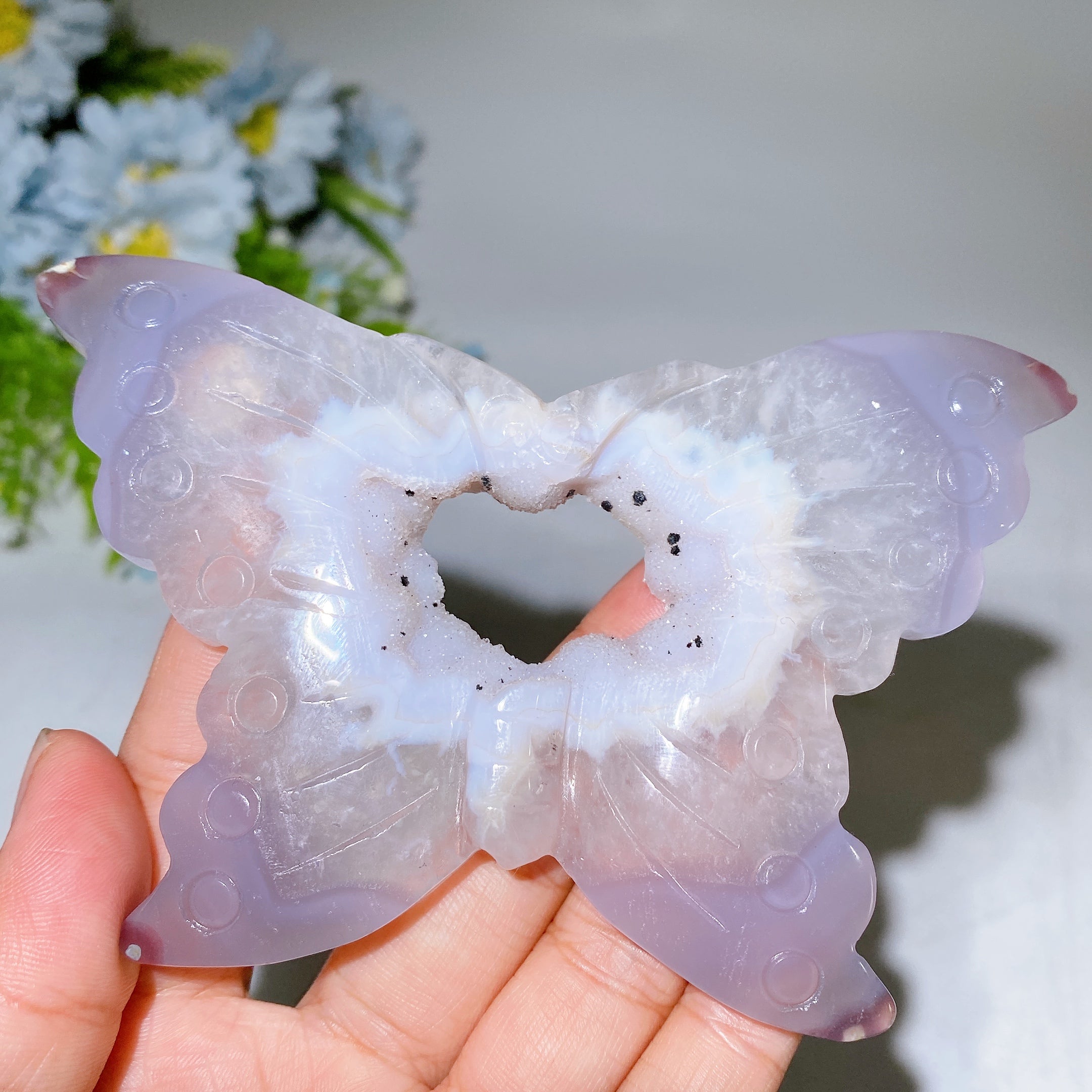 12cm Druzy Agate Butterfly Crystal Animal Carving