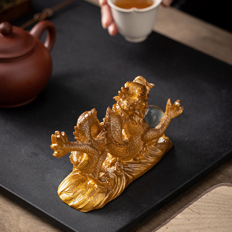 Year of the Dragon Color-Changing Resin Tea Pet Figurine