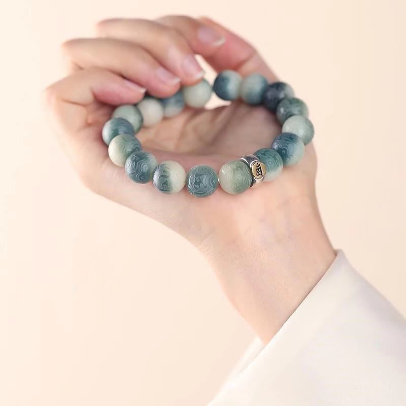 12mm Bodhi Seed Chinese Zodiac Wisdom Bracelet Om Mani Padme Hum