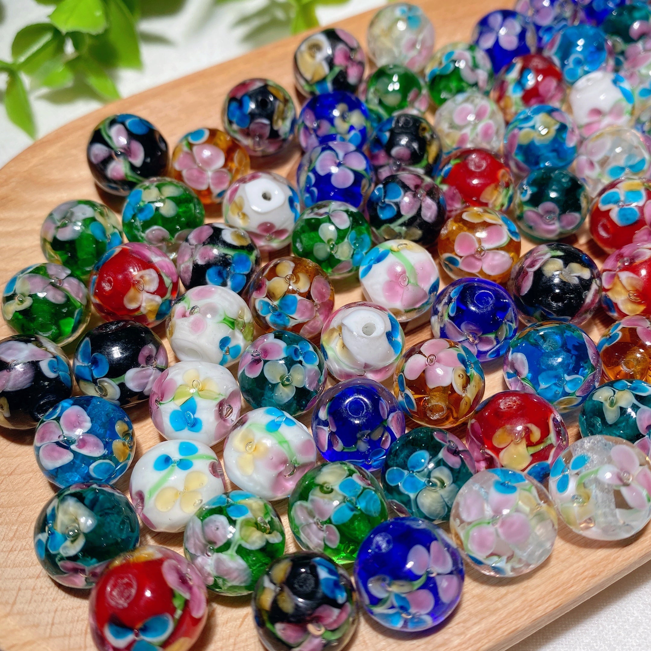 12mm Colorful Glass Flower Crystal Beads for Jewelry Making