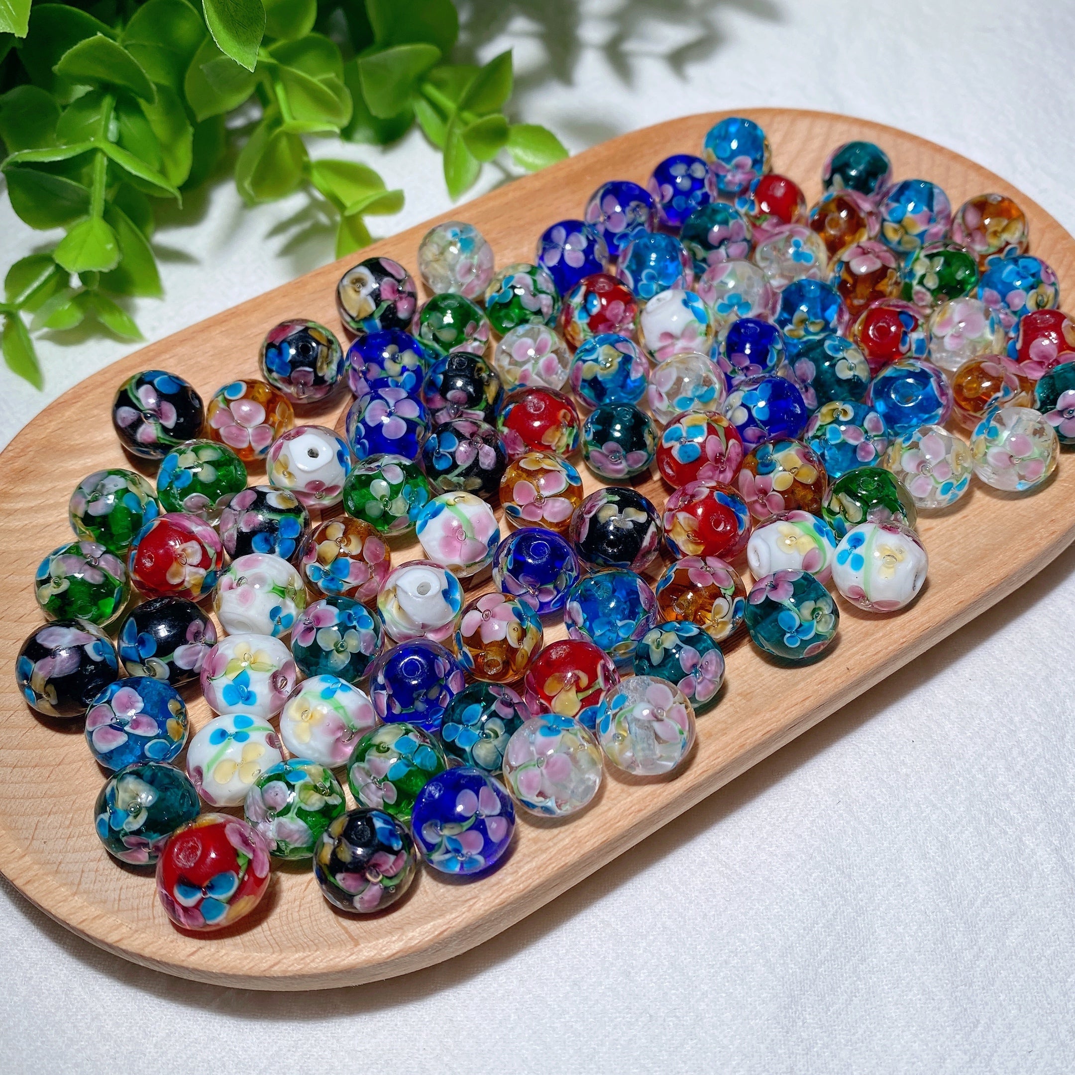 12mm Colorful Glass Flower Crystal Beads for Jewelry Making
