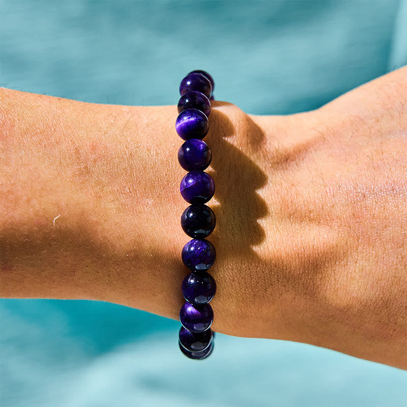 12mm Purple Tiger Eye Creativity Bracelet