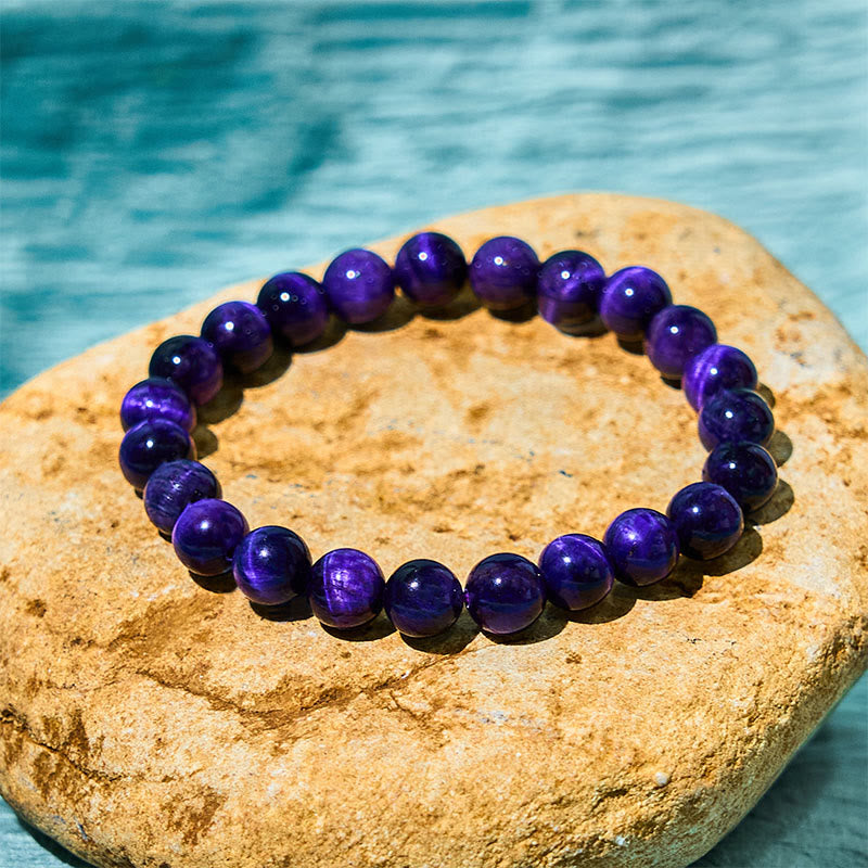 12mm Purple Tiger Eye Creativity Bracelet