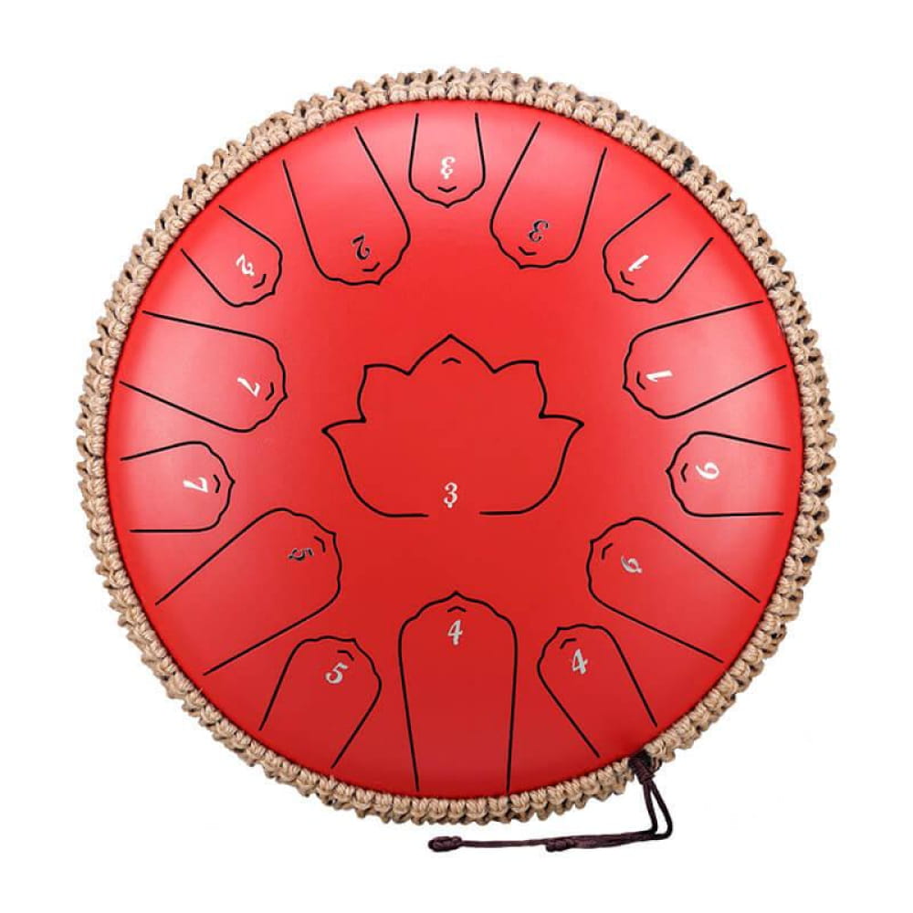 13’ Carbon Steel Tongue Drum 15 Notes C Major - 13 Inches/15 Notes (C Major) / Cinnabar