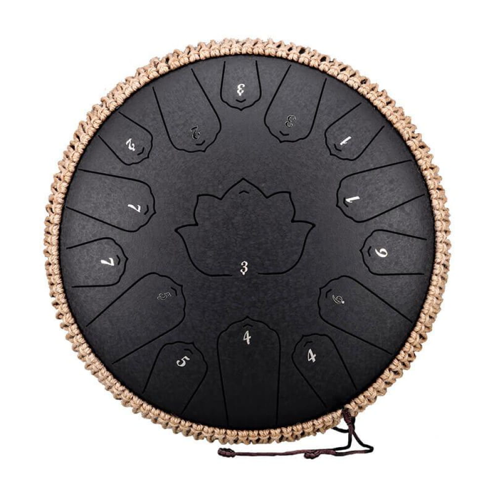 13’ Carbon Steel Tongue Drum 15 Notes C Major - 13 Inches/15 Notes (C Major) / Obsidian