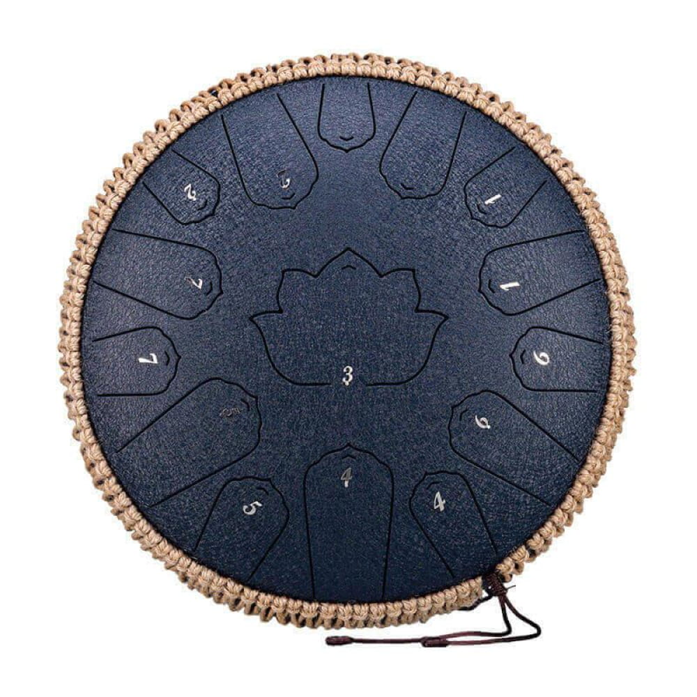 13’ Carbon Steel Tongue Drum 15 Notes C Major - 13 Inches/15 Notes (C Major) / Navy / Navy Steel