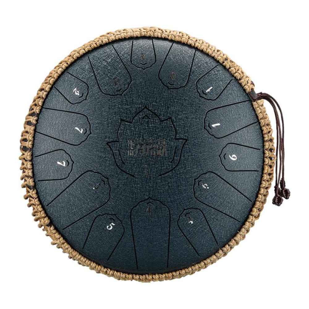 13-Inch 15-Note C Major Carbon Steel Tongue Drum - 13 Inches/15 Notes (C Major) / Navy / Navy Steel