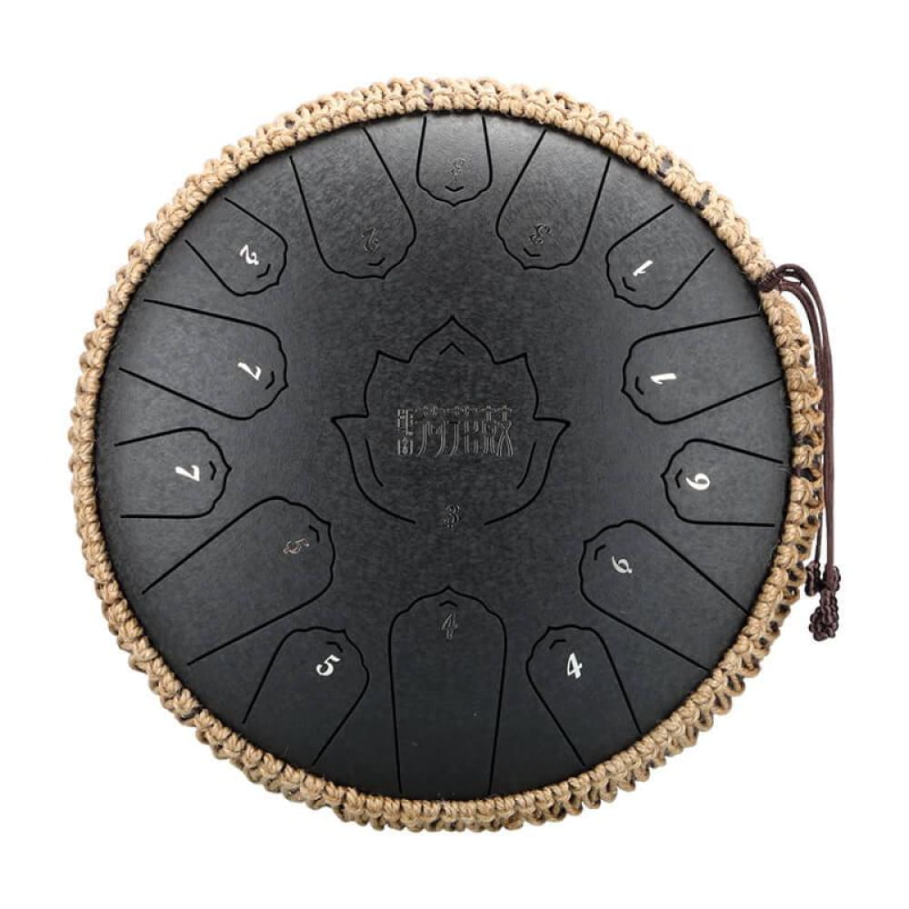 13-Inch 15-Note C Major Carbon Steel Tongue Drum - 13 Inches/15 Notes (C Major) / Obsidian