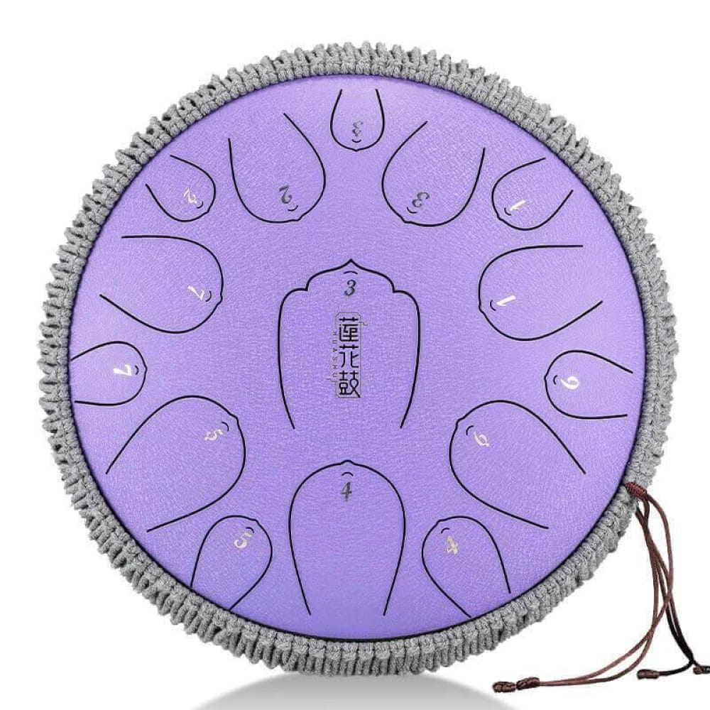13-Inch Carbon Steel Tongue Drum 15 Notes C Key (Custom D Key) - 13 Inches/15 Notes (C Major)