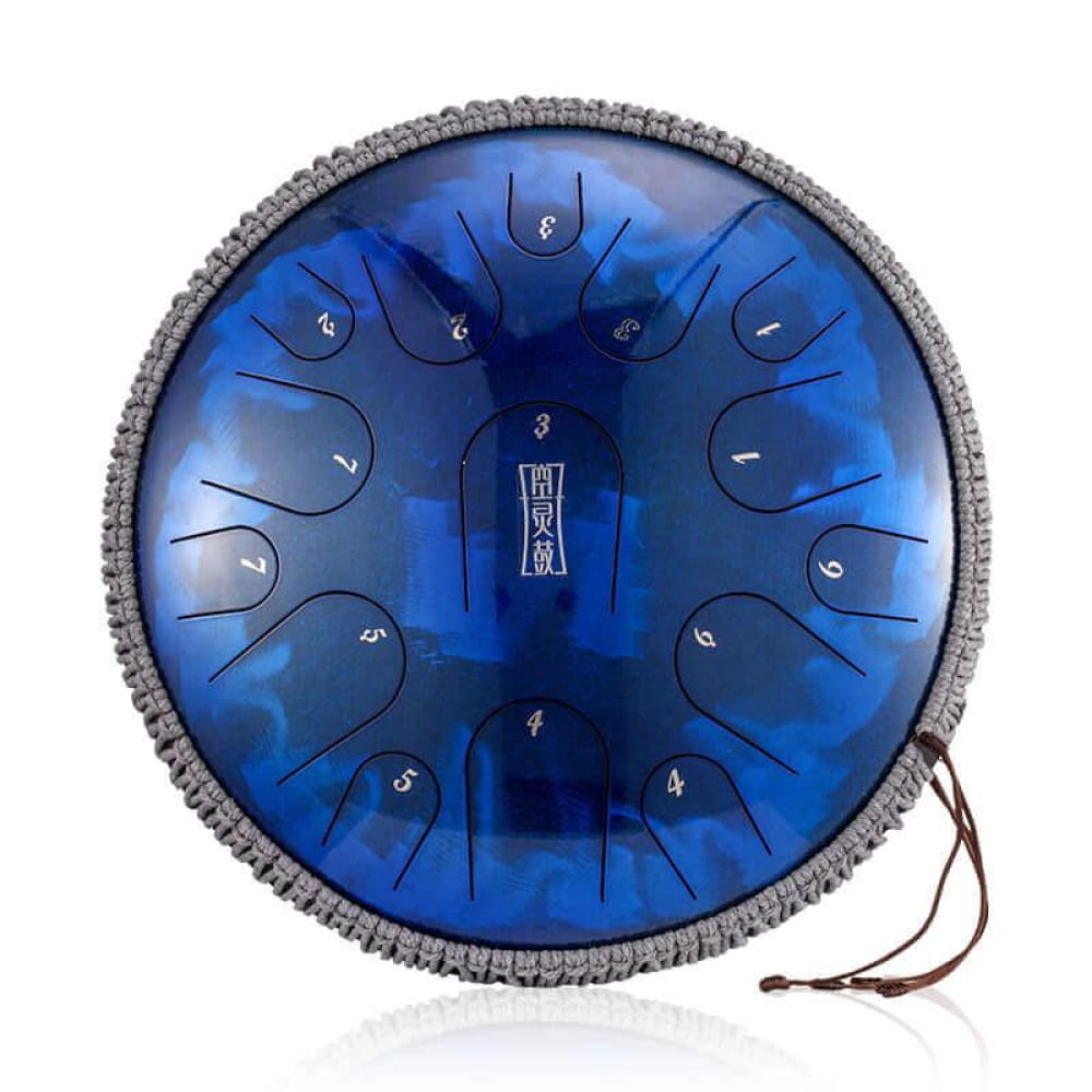 13-Inch Titanium Steel Tongue Drum 15-Note C & D Major - 13 Inches/15 Notes (D Major) / Sapphire