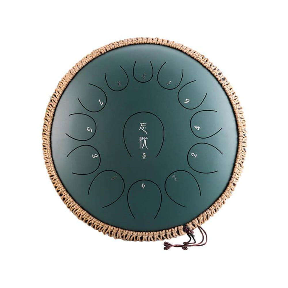 13-Note C Major Carbon Steel Tongue Drum 14 Inches - 14 Inches/13 Notes (C Major) / Stone Green