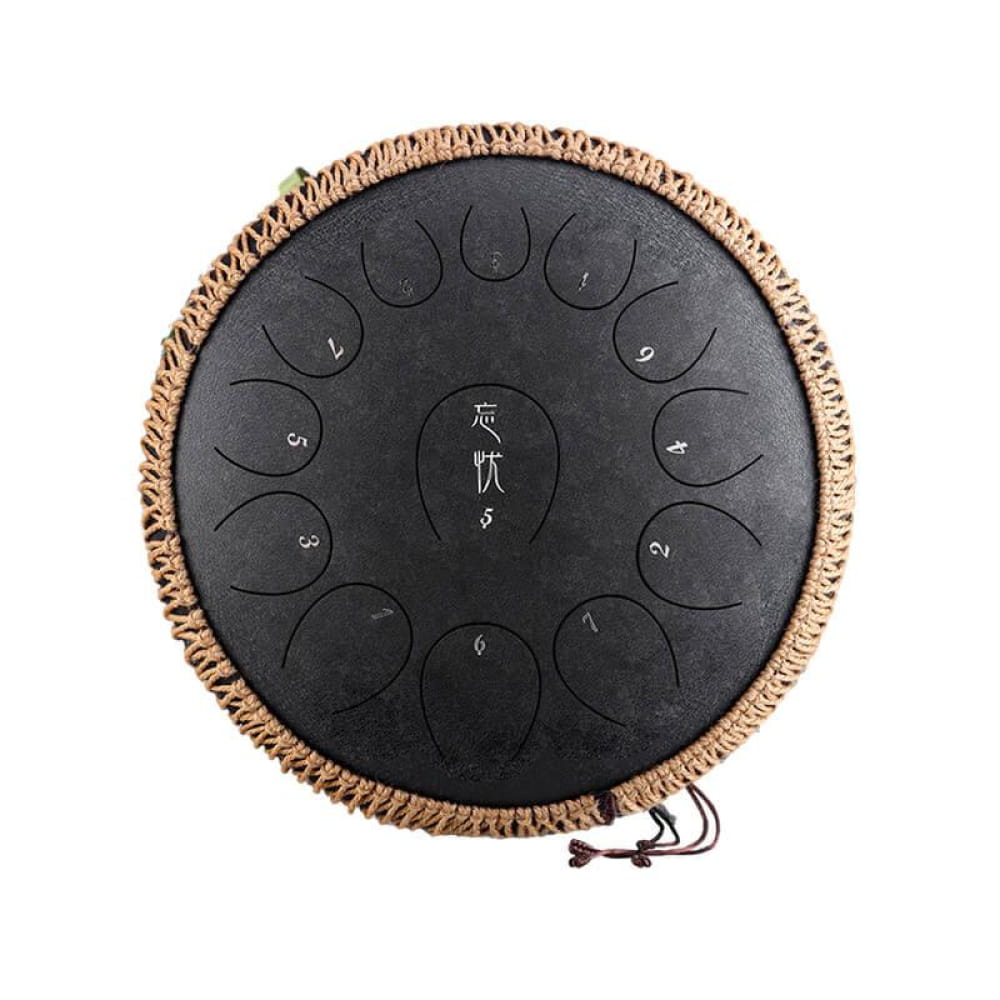 13-Note C Major Carbon Steel Tongue Drum 14 Inches - 14 Inches/13 Notes (C Major) / Obsidian