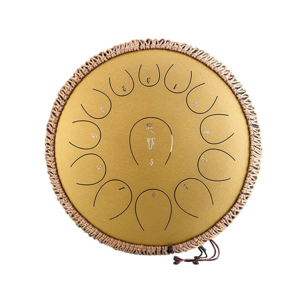 13-Note C Major Carbon Steel Tongue Drum 14 Inches - 14 Inches/13 Notes (C Major) / Gilt Diamond