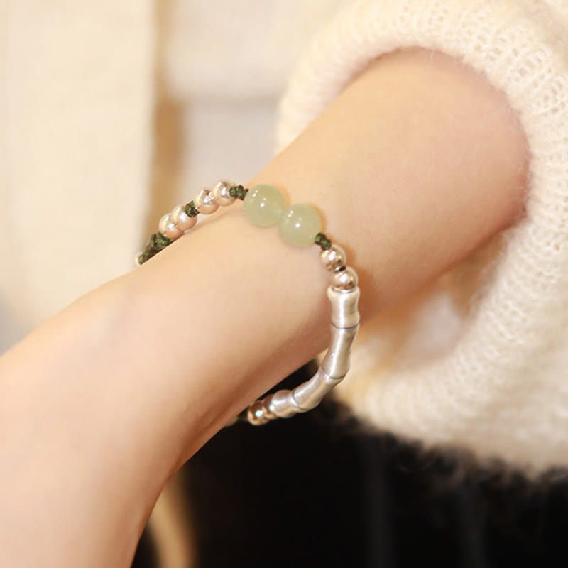 8mm Hetian Jade Fu Character Abundance Bracelet