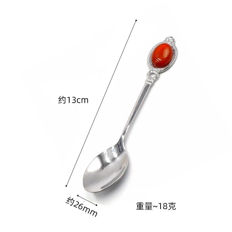 13cm Silver Crystal Fork & Spoon Set for Decor