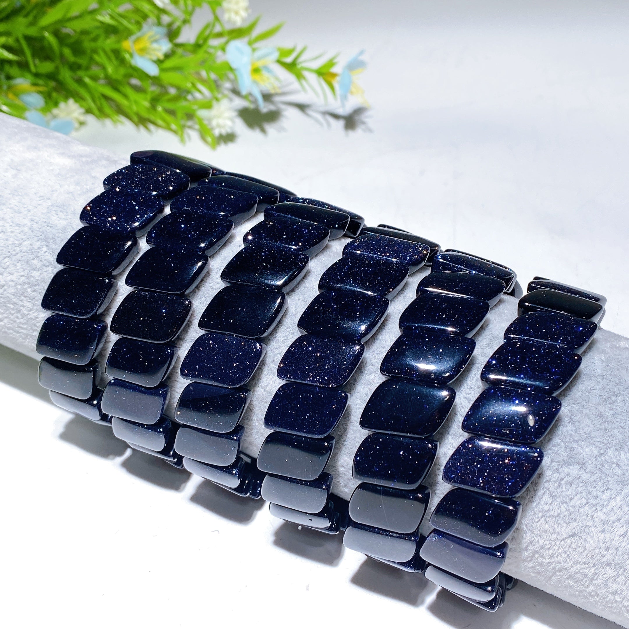 13mm Blue Sandstone Spiritual Bracelet for Healing