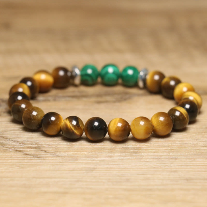 14-16cm Green Tiger Eye Courage Bracelet for Strength & Confidence