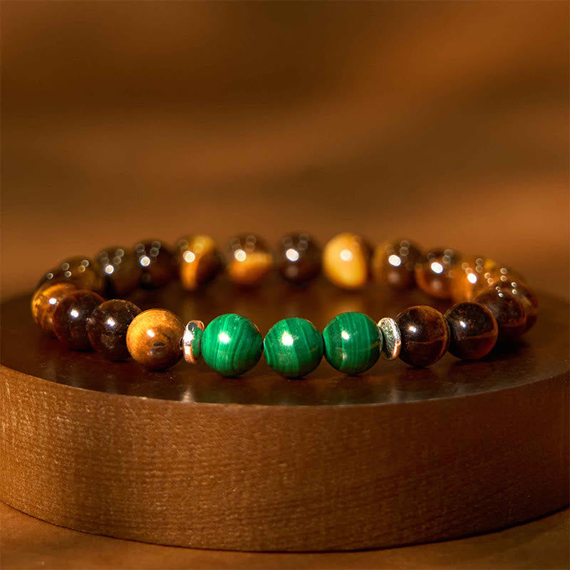 14-16cm Green Tiger Eye Courage Bracelet for Strength & Confidence