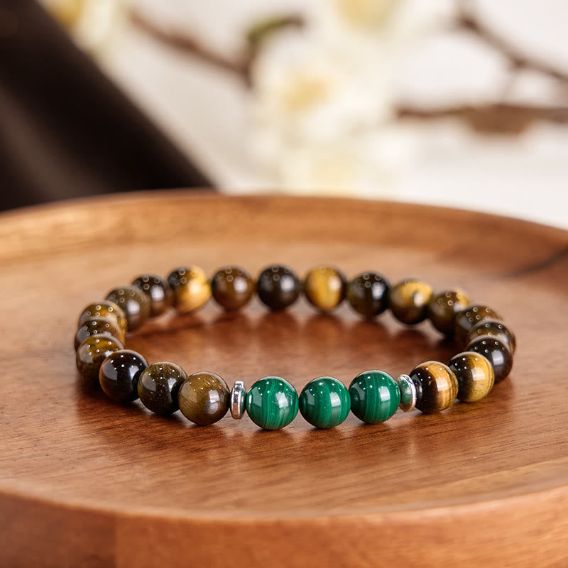14-16cm Green Tiger Eye Courage Bracelet for Strength & Confidence