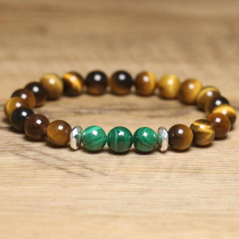 14-16cm Green Tiger Eye Courage Bracelet for Strength & Confidence