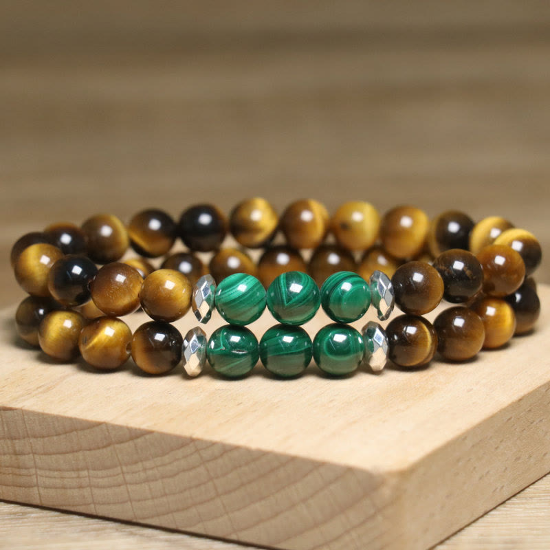 14-16cm Green Tiger Eye Courage Bracelet for Strength & Confidence