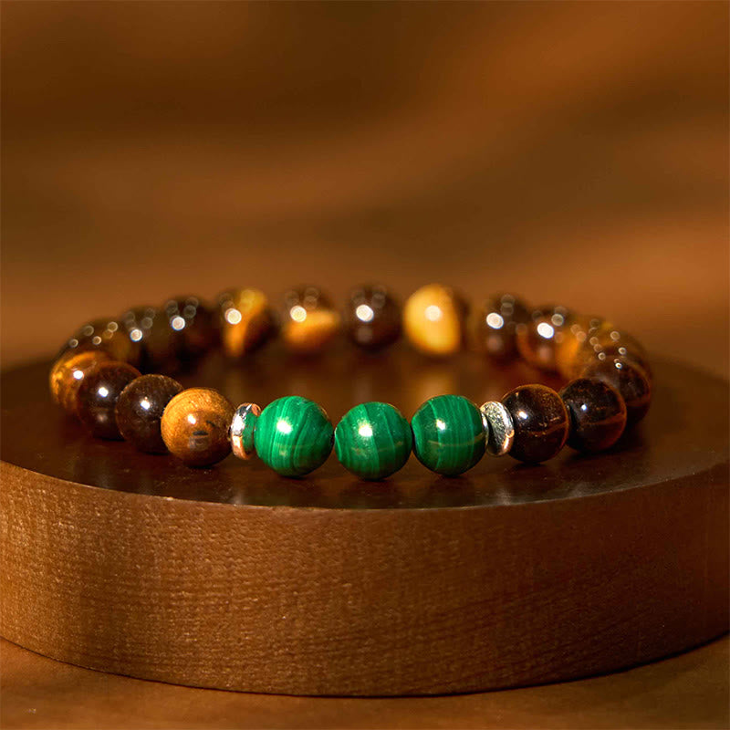 14-16cm Green Tiger Eye Courage Bracelet for Strength & Confidence