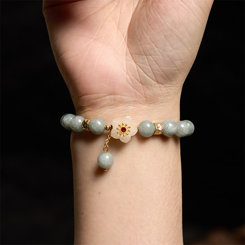 14-16cm Jade Abundance Flower Bracelet for Prosperity