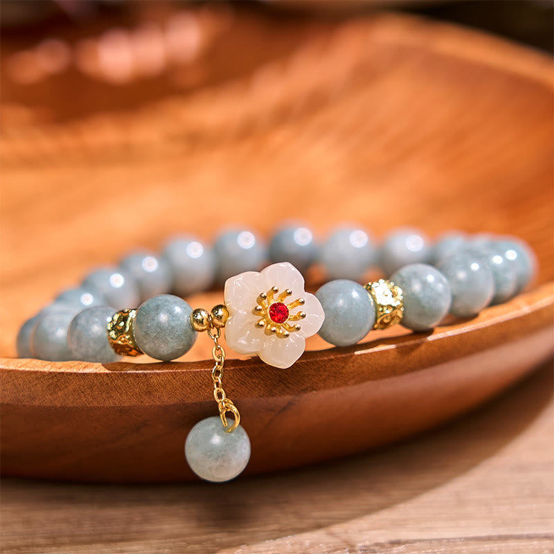 14-16cm Jade Abundance Flower Bracelet for Prosperity