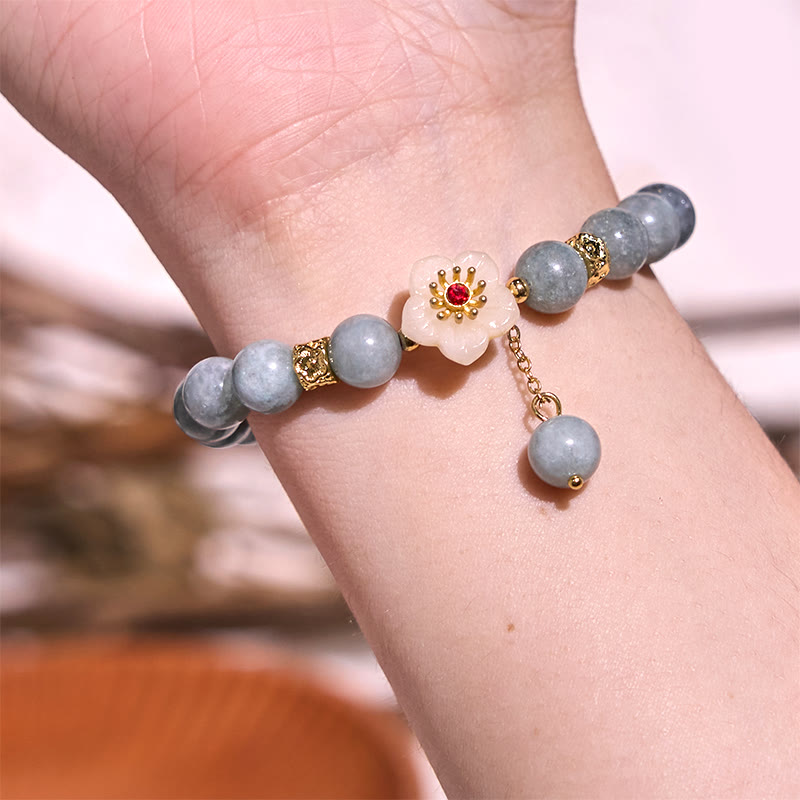 14-16cm Jade Abundance Flower Bracelet for Prosperity
