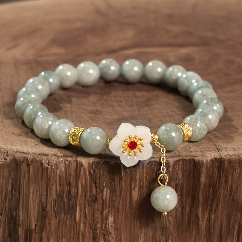 14-16cm Jade Abundance Flower Bracelet for Prosperity