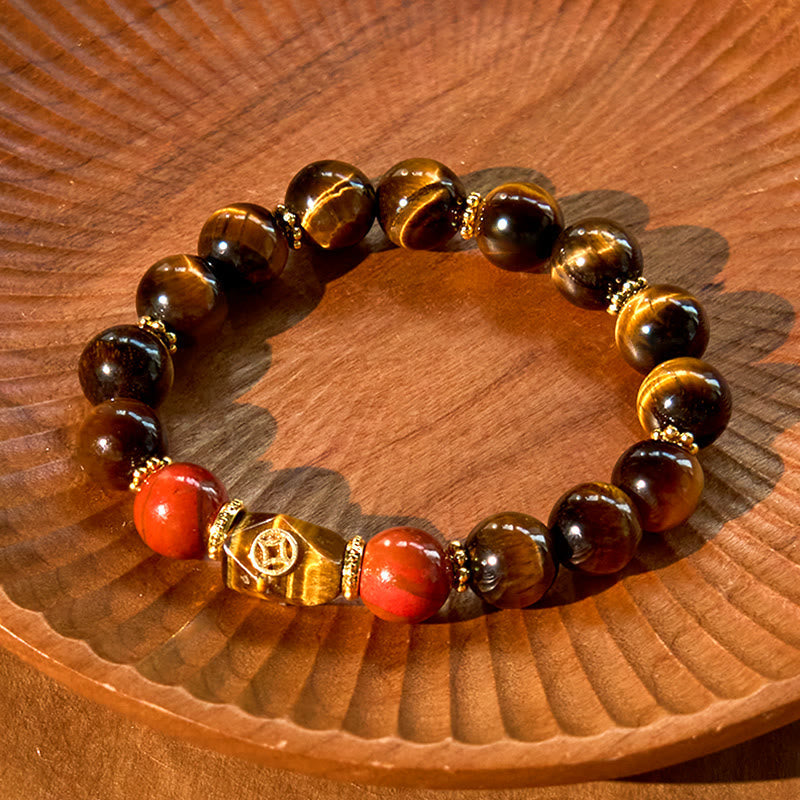 14-16cm Tiger Eye Courage Bracelet for Protection & Strength