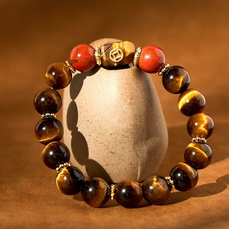 14-16cm Tiger Eye Courage Bracelet for Protection & Strength