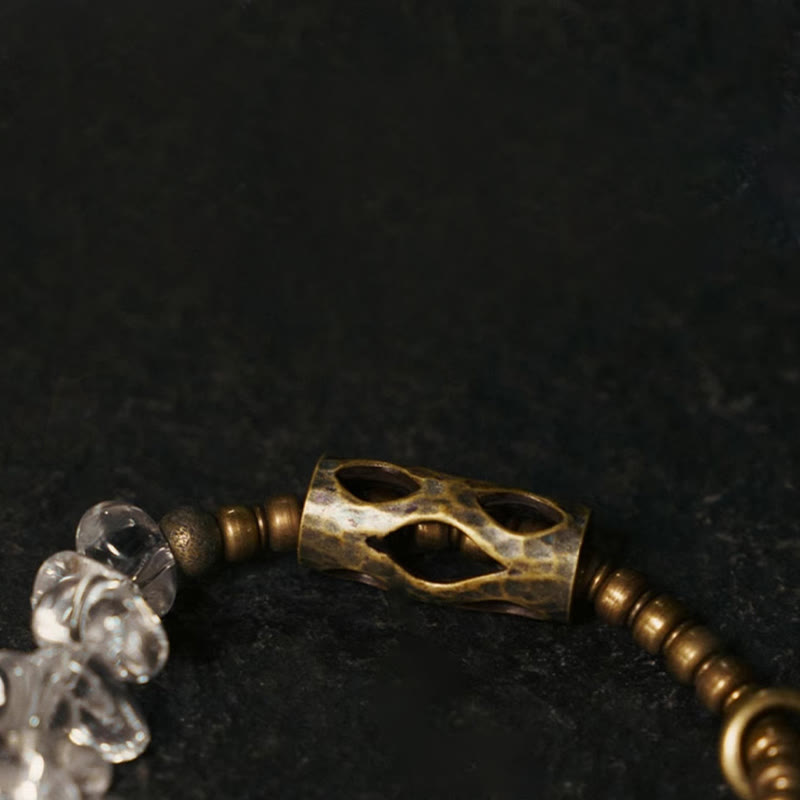 14-17.5cm White Crystal Copper Clarity Bracelet for Meditation