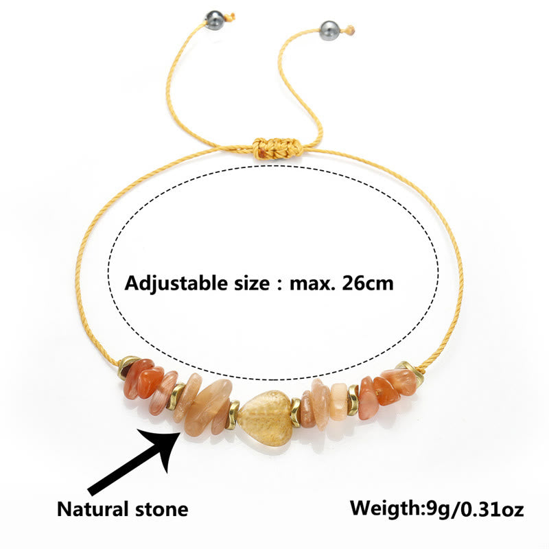 14-24cm Citrine Carnelian Sunstone Happiness Bracelet