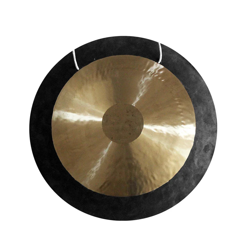 Traditional Chinese gong with brass center and black rim in 14’’ Deep Wave Sound Healing