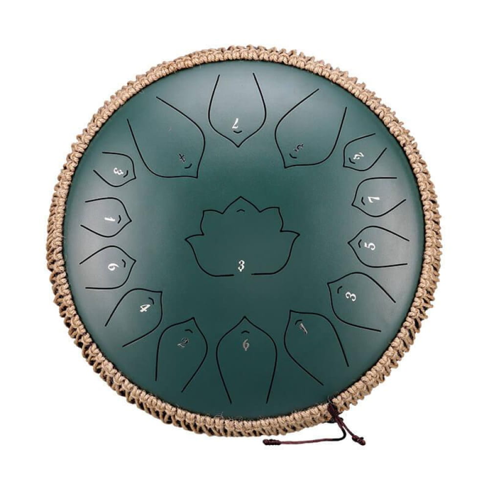 14-Inch 15-Note C Major Steel Tongue Drum - 14 Inches/15 Notes (C Major) / Stone Green / Stone