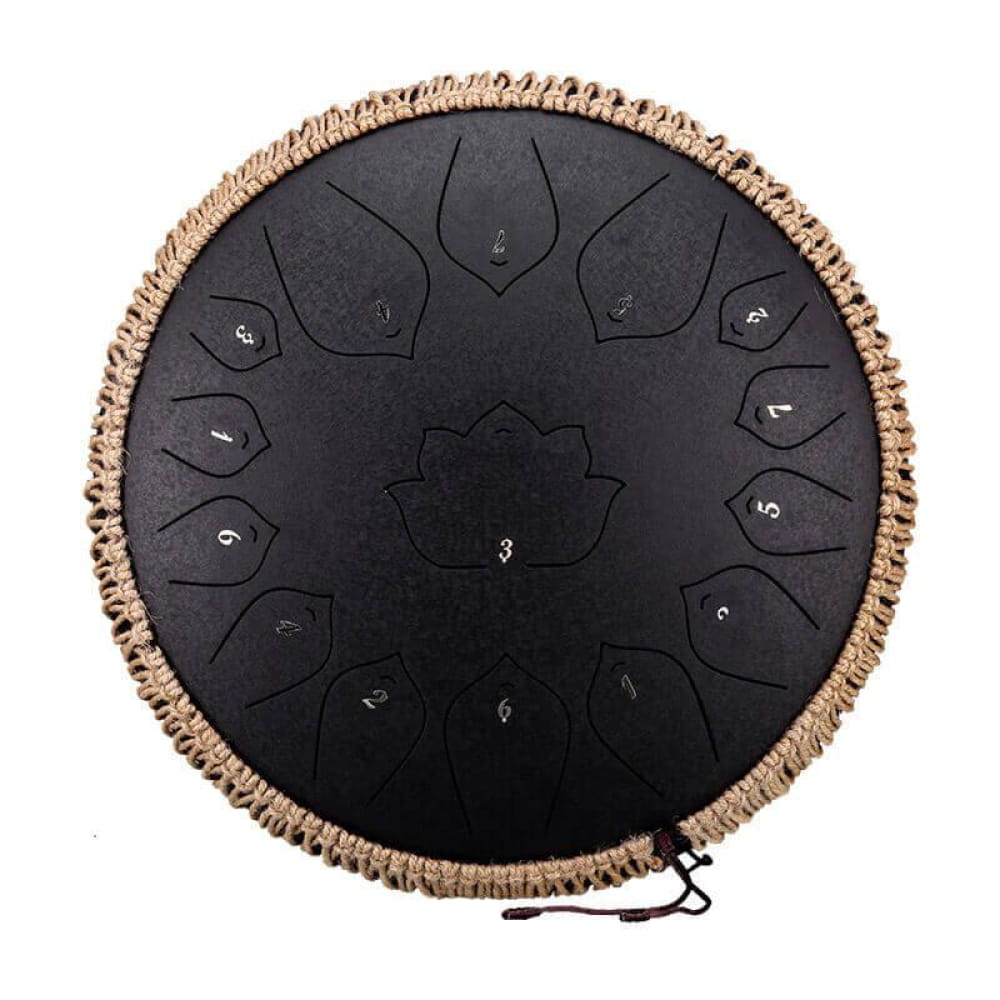 14-Inch 15-Note C Major Steel Tongue Drum - 14 Inches/15 Notes (C Major) / Obsidian / Obsidian