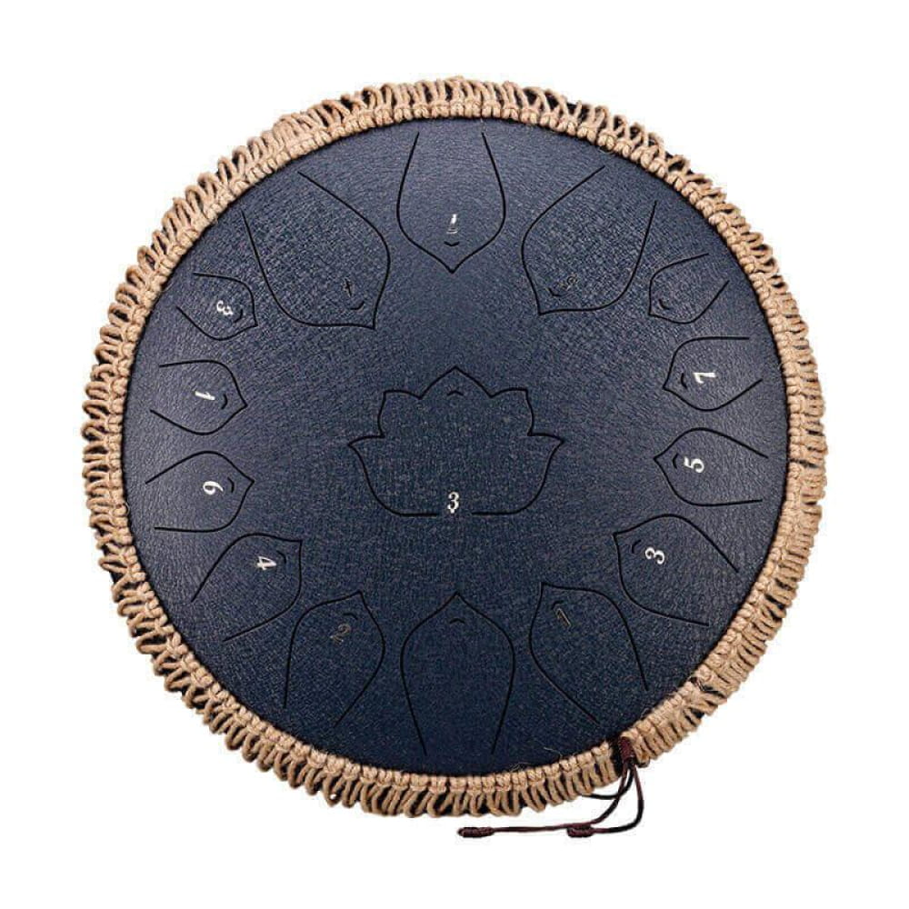 14-Inch 15-Note C Major Steel Tongue Drum - 14 Inches/15 Notes (C Major) / Navy / Navy Steel Tongue