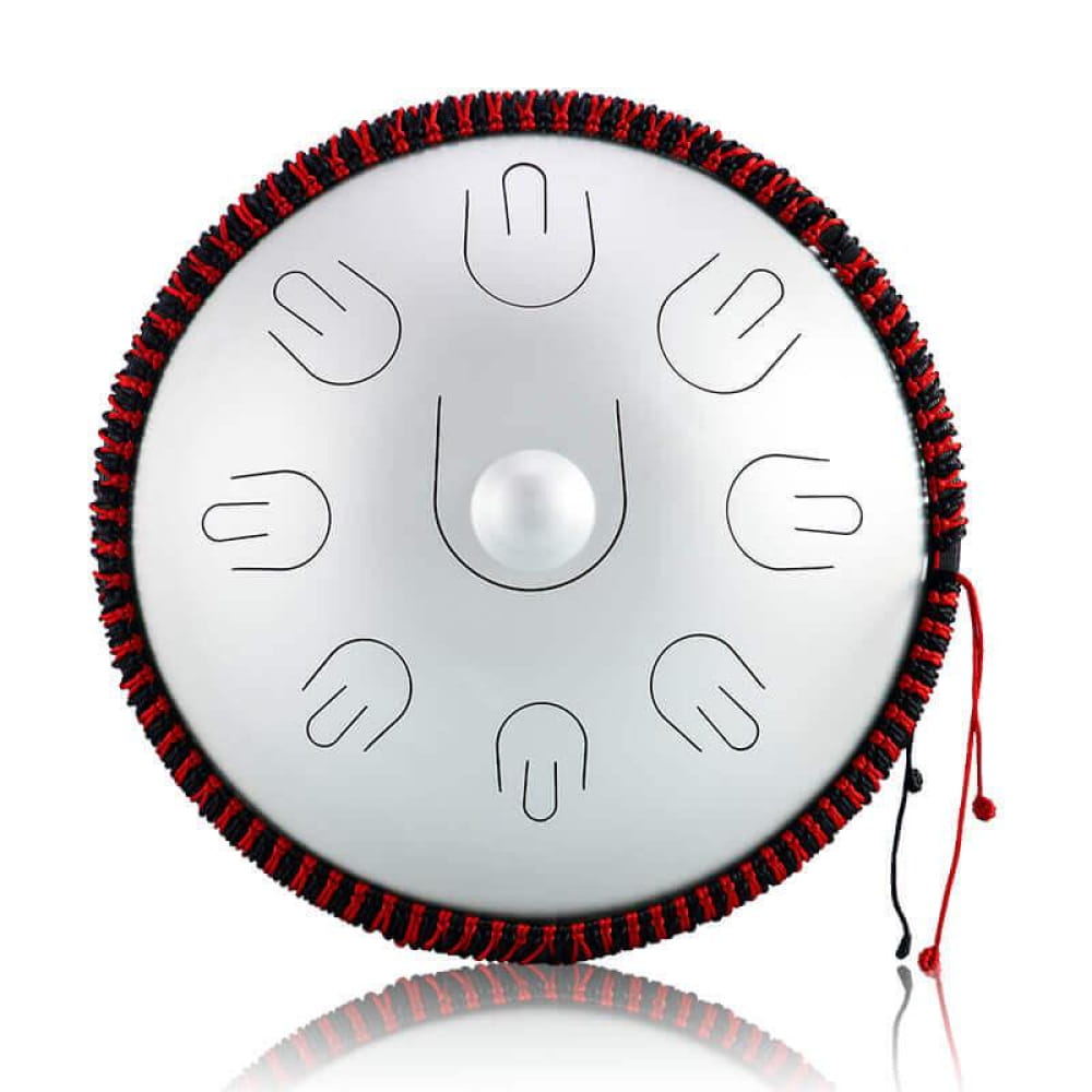 14 Inch 9 Note D Minor Alloy Steel Tongue Drum - 14 Inches/9 Notes (D Minor) / Sliver / Sliver