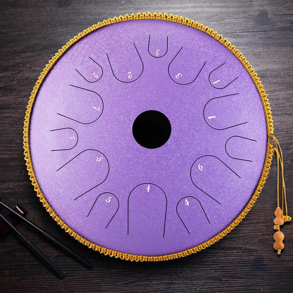 14 Inch C Key Steel Tongue Drum with 14 Notes - 14 Inches/14 Notes (C Major) / Lavender / Lavender