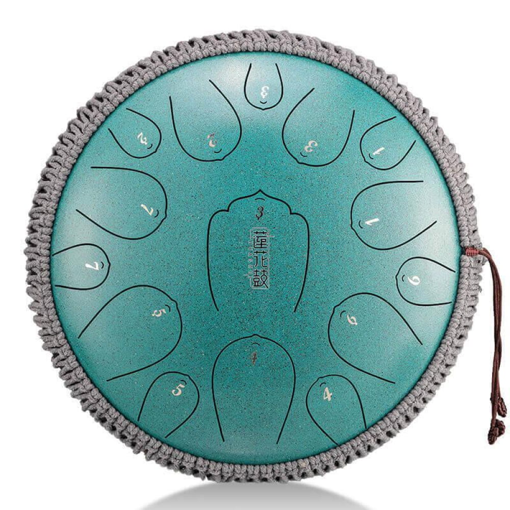 14-Inch Carbon Steel Tongue Drum 15-Note D Key Instrument - 14 Inches/15 Notes (D Major)