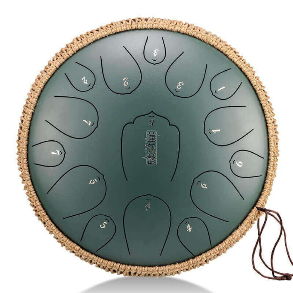 14-Inch Carbon Steel Tongue Drum 15-Note D Key Instrument - 14 Inches/15 Notes (D Major) / Dark