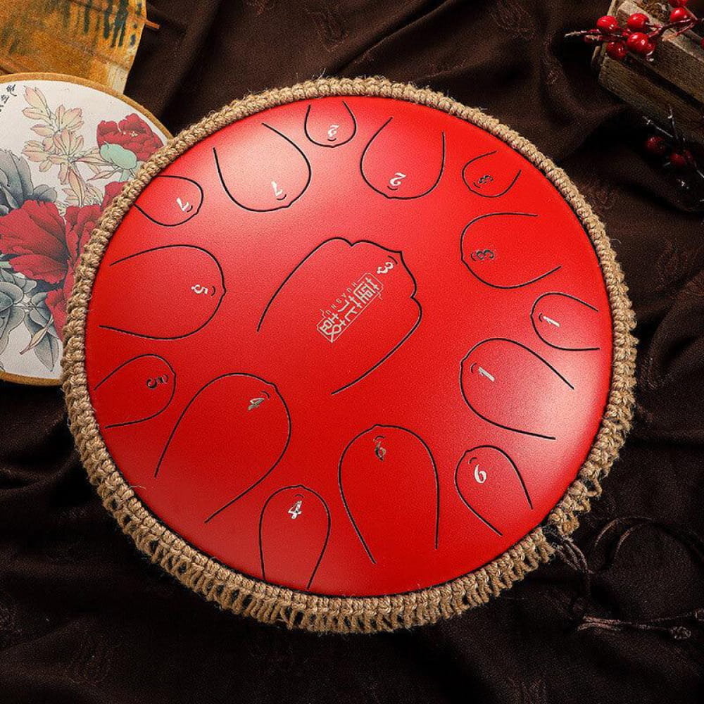 14 Inch Carbon Steel Tongue Drum 15 Notes in C Key - Steel Tongue Drum - On sale