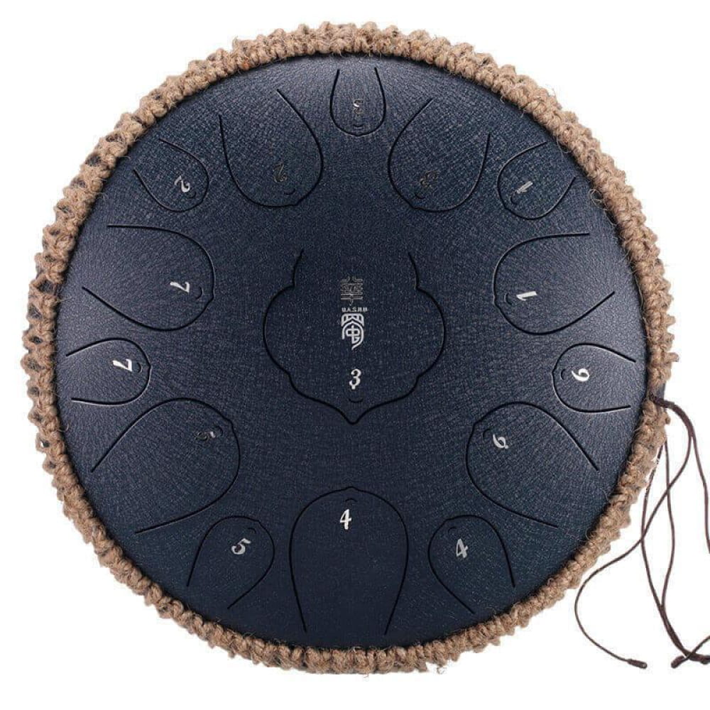 14 Inch Carbon Steel Tongue Drum 15 Notes D Key - 14 Inches/15 Notes (D Major) / Navy Blue / Navy