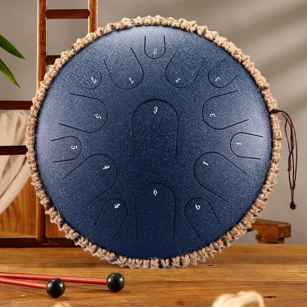 14’ Professional 15-Note C/D Major Steel Tongue Drum - 14 Inches/15 Notes (C Major) / Navy Blue