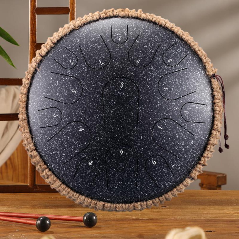 14’ Professional 15-Note C/D Major Steel Tongue Drum - 14 Inches/15 Notes (C Major) / Spotted