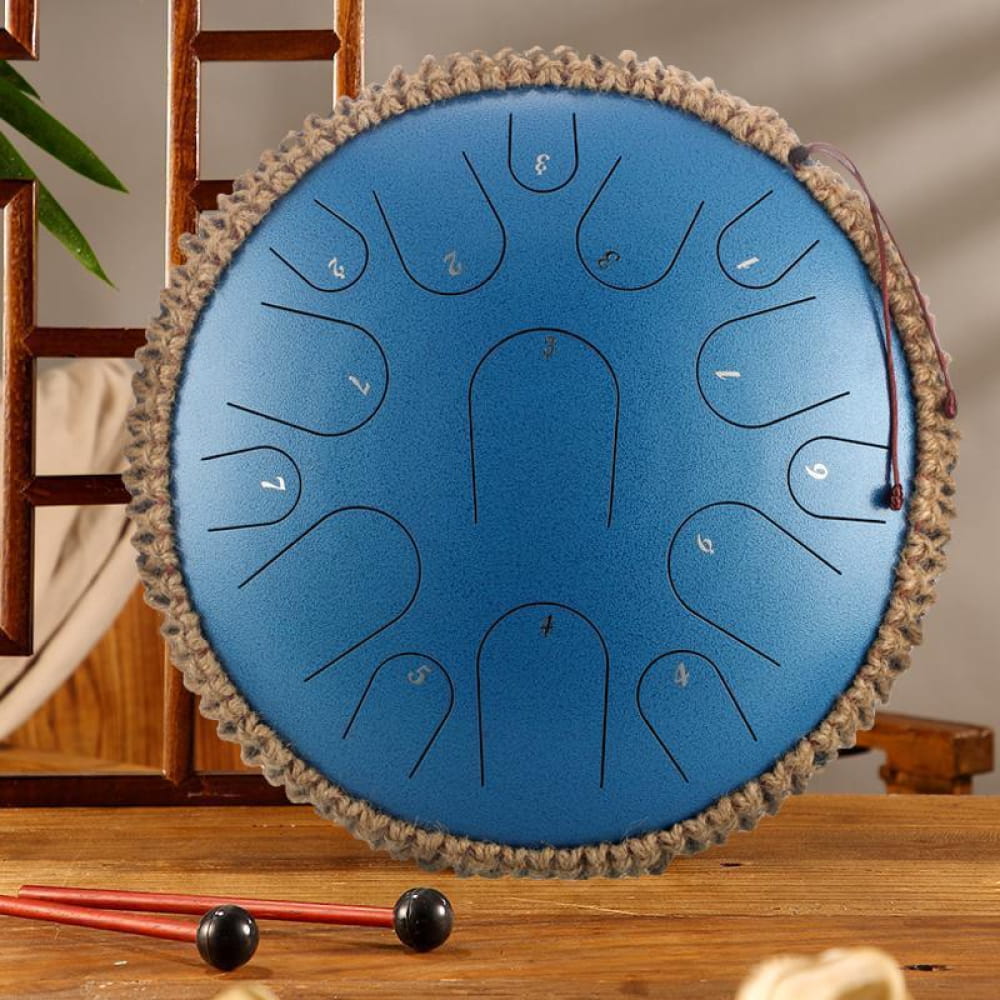 14’ Professional 15-Note C/D Major Steel Tongue Drum - 14 Inches/15 Notes (C Major) / Sea Ripple