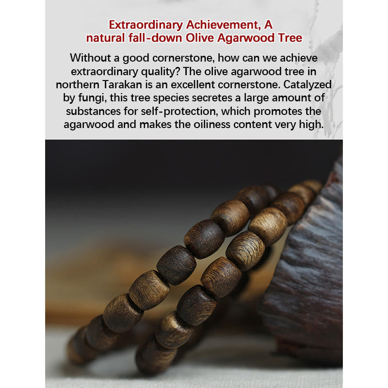 15cm Agarwood 999 Gold Double Wrap Spiritual Bracelet