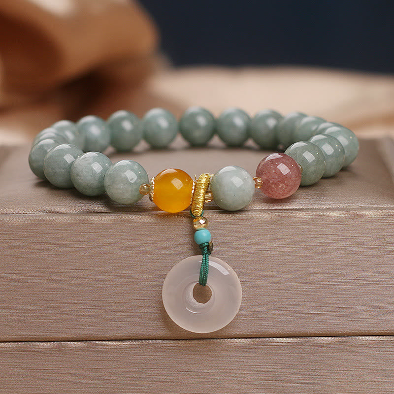 Natural Jade Peace Buckle Bracelet for Prosperity & Abundance
