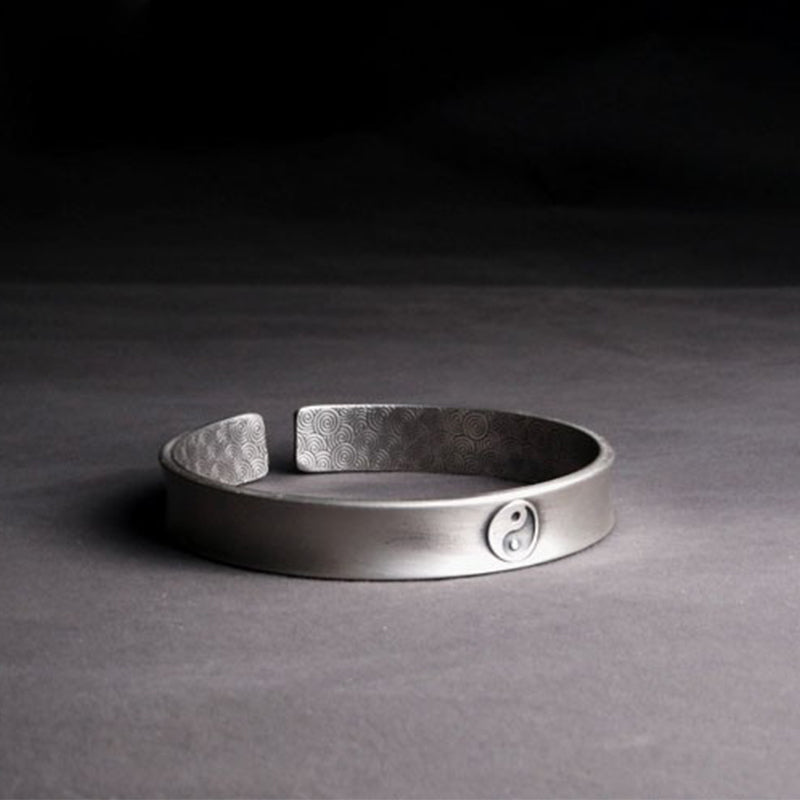 999 Sterling Silver Yin Yang Auspicious Clouds Bracelet